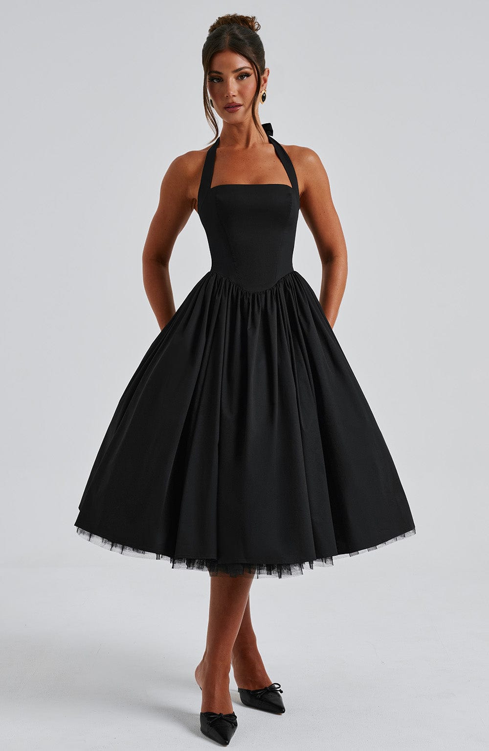 Women's Halter A-Line Midi Dress