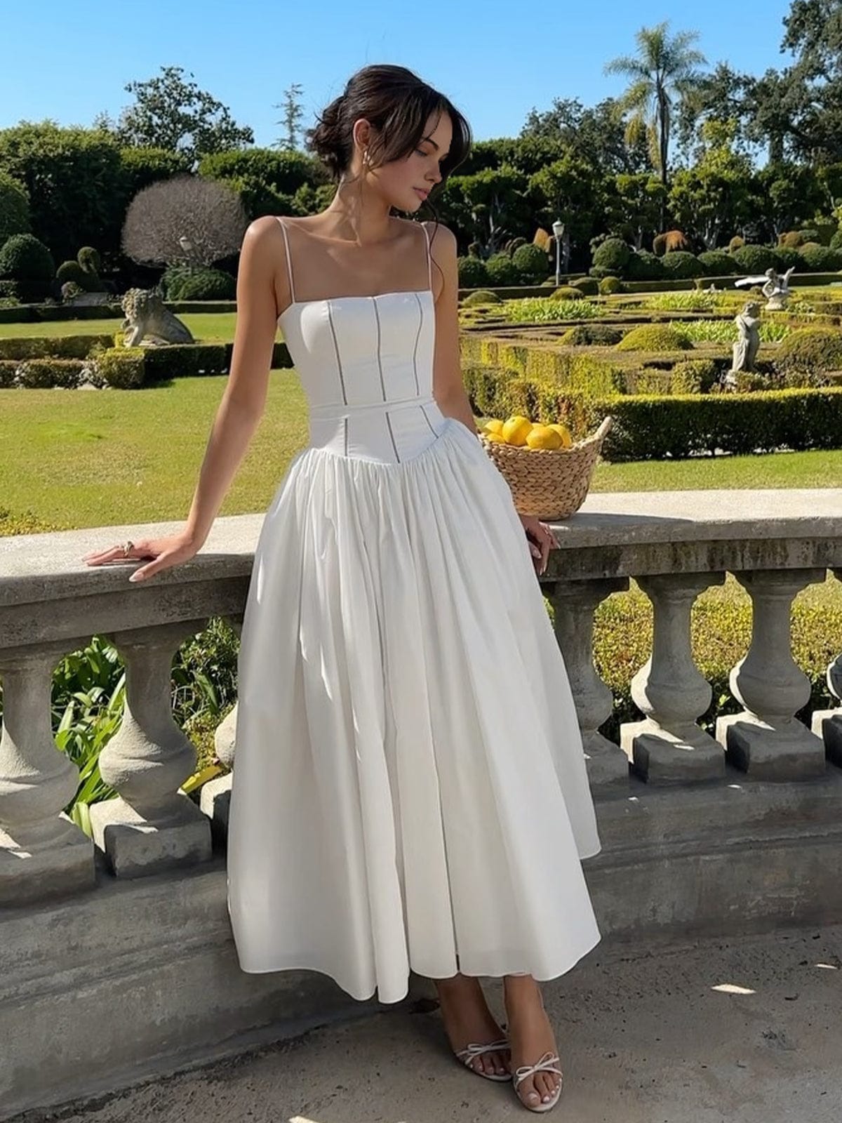 Women's Corset A-Line Midi Dress