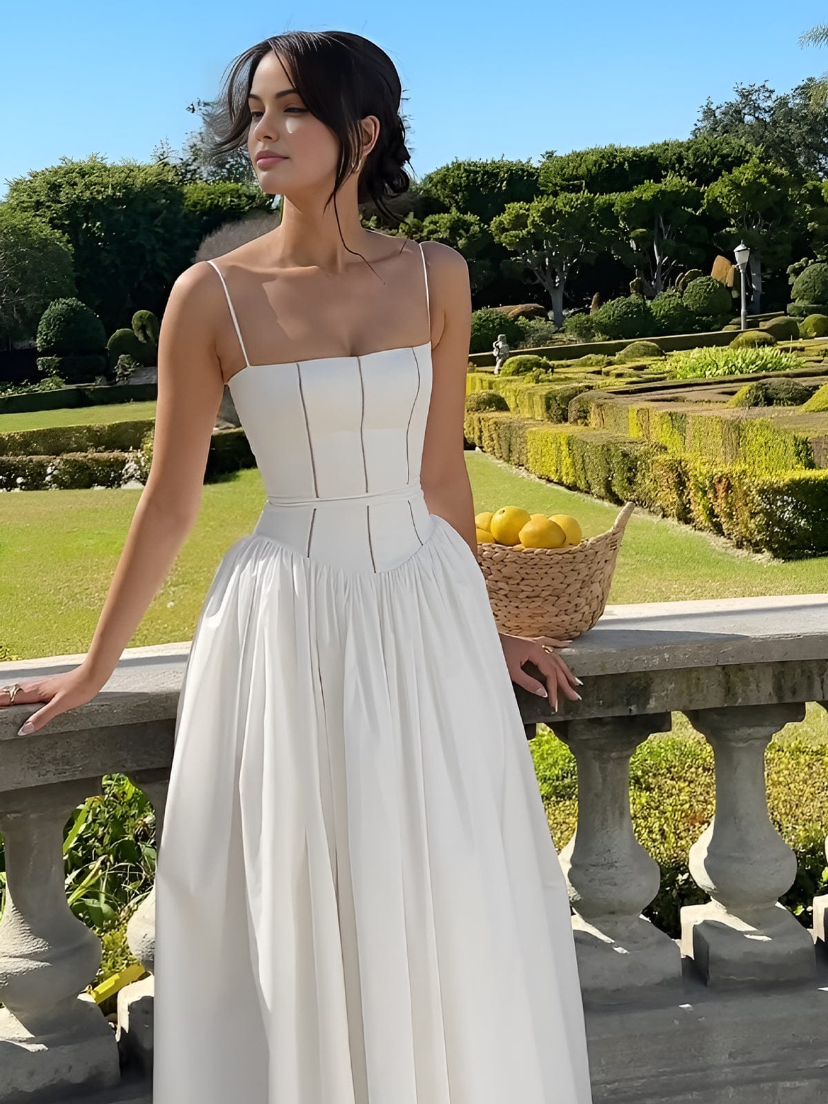 Women's Corset A-Line Midi Dress