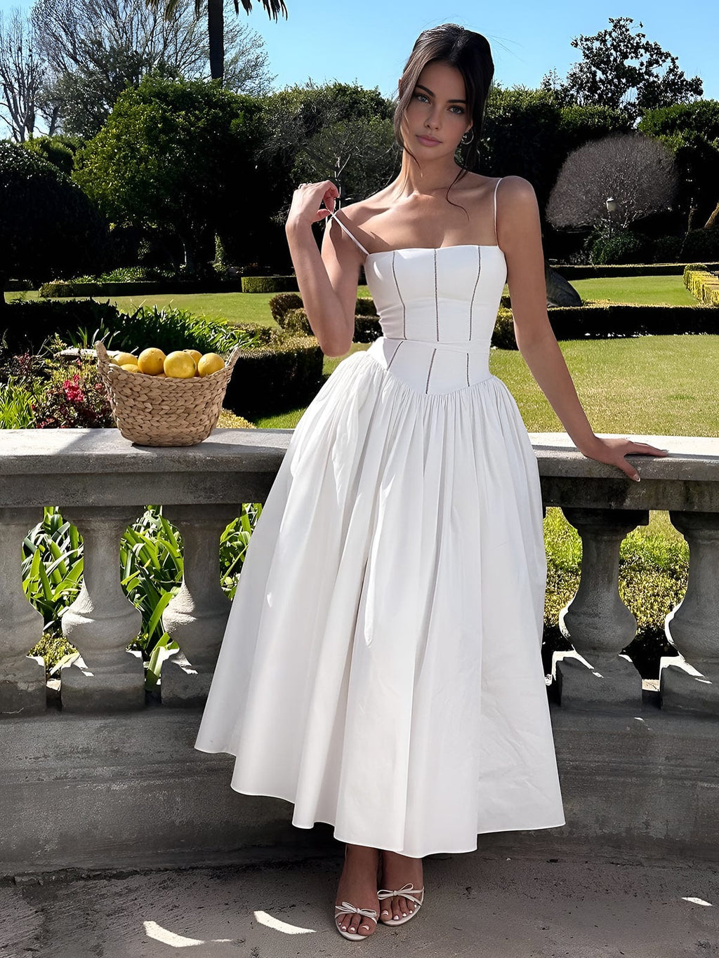 Women's Corset A-Line Midi Dress