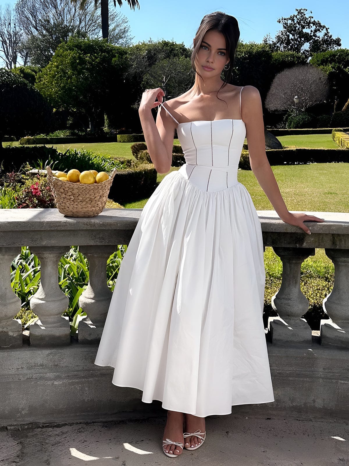 Women's Corset A-Line Midi Dress