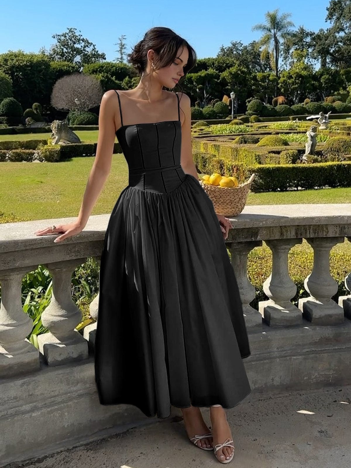 Women's Corset A-Line Midi Dress