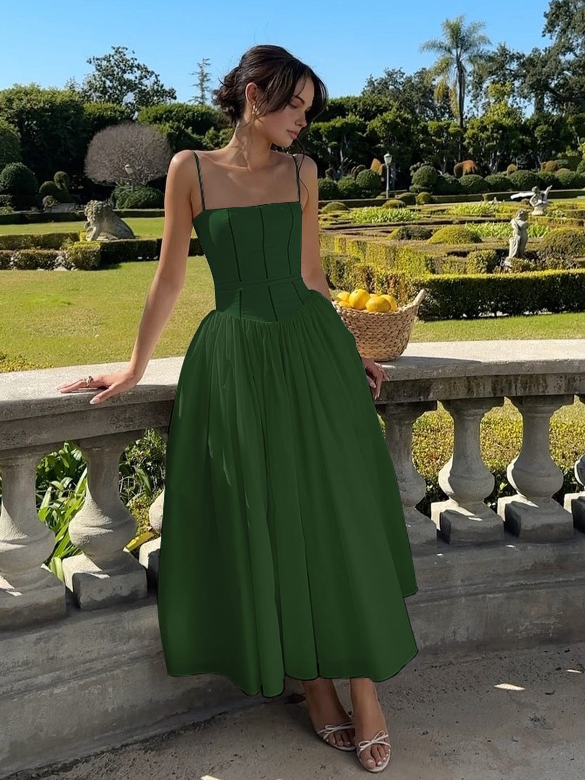 Women's Corset A-Line Midi Dress