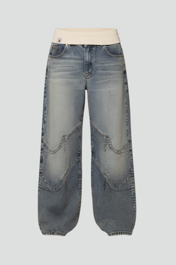 Women's Baggy Wide Leg Jeans High Rise