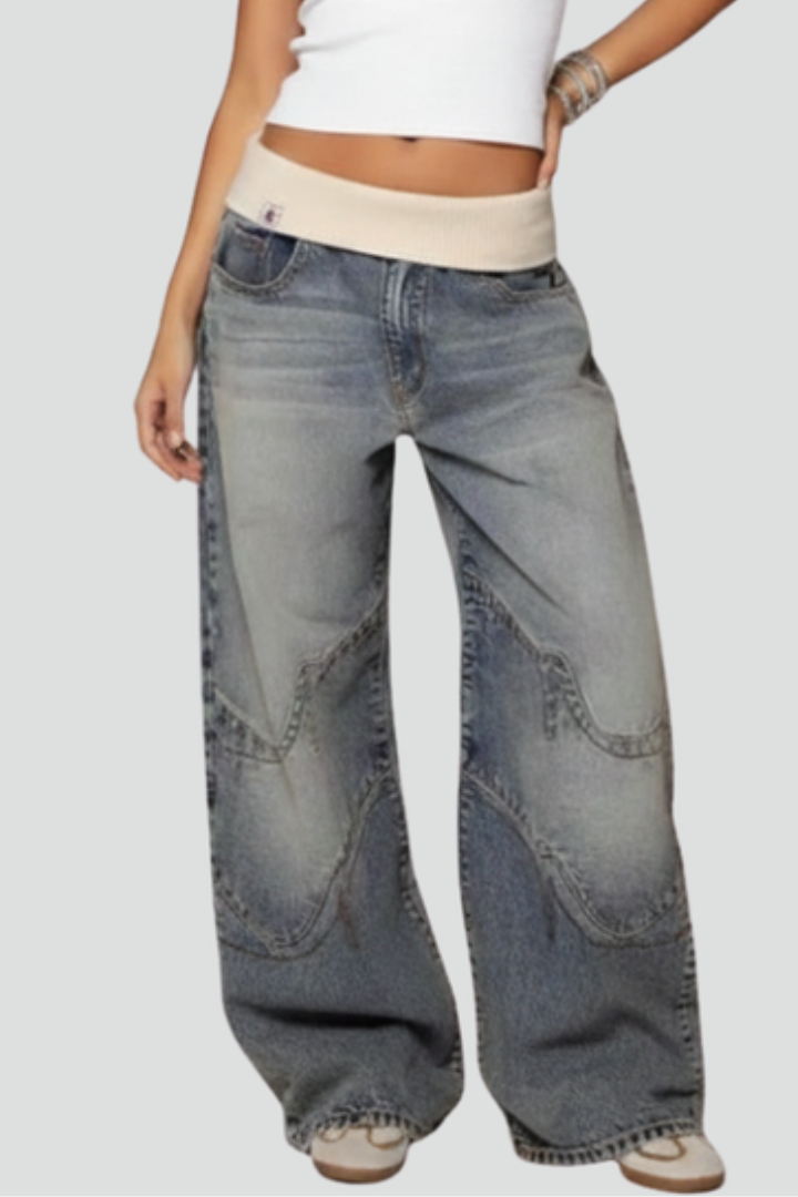 Women's Baggy Wide Leg Jeans High Rise