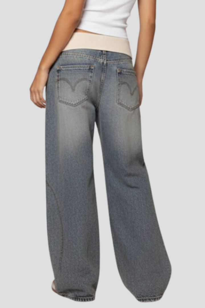 Women's Baggy Wide Leg Jeans High Rise