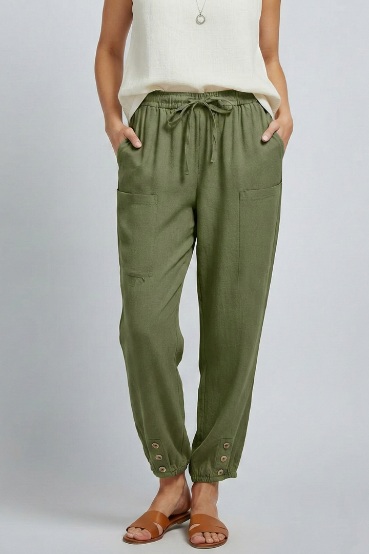 Women's Drawstring Straight Leg Trousers