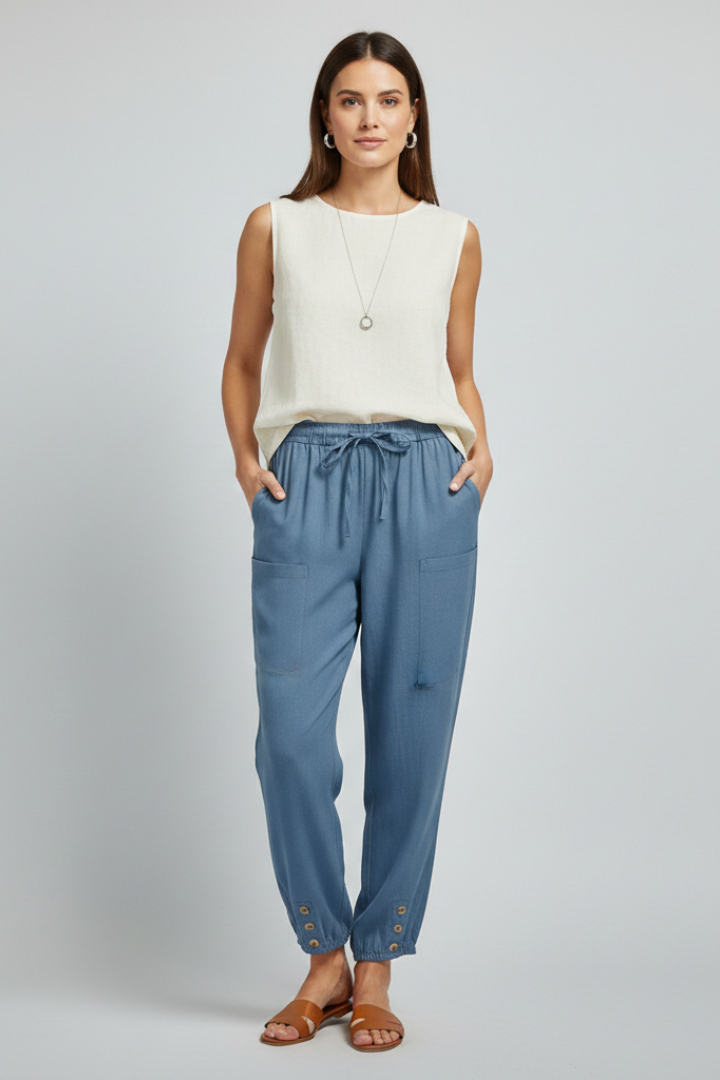 Women's Drawstring Straight Leg Trousers
