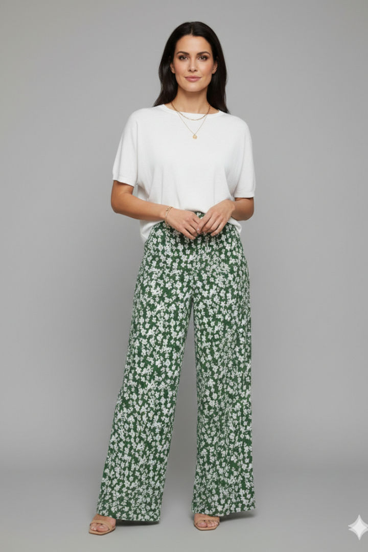 Women's Floral Palazzo Pants Wide Leg