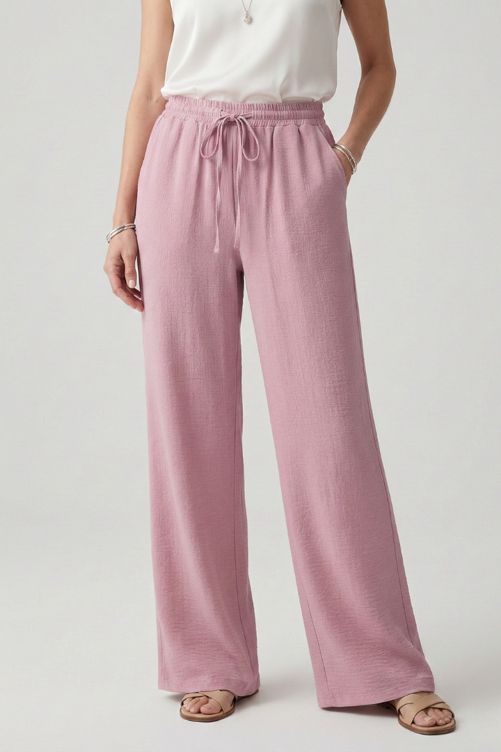 Women's Palazzo Pants Drawstring Wide Leg
