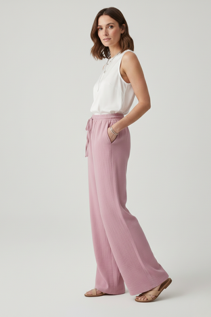 Women's Palazzo Pants Drawstring Wide Leg