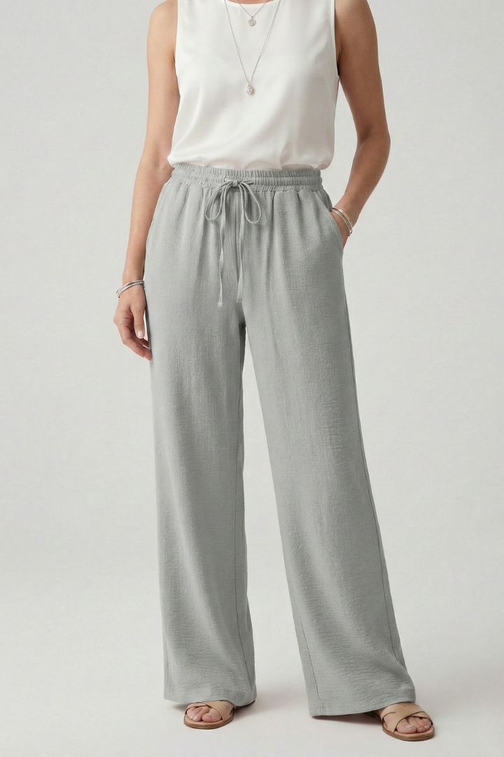 Women's Palazzo Pants Drawstring Wide Leg