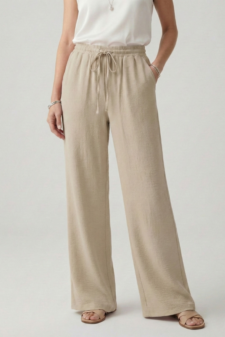 Women's Palazzo Pants Drawstring Wide Leg