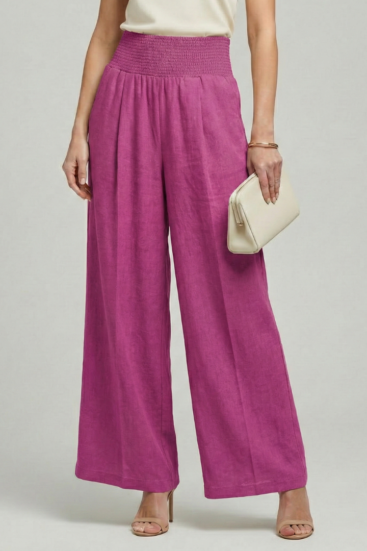 Women's High Waist Palazzo Pleated Pants
