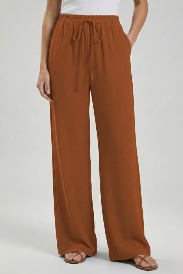 Women's Flowing Palazzo Pants Drawstring