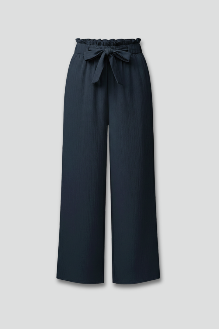 Women's Palazzo Pants Tie Belt Wide Leg