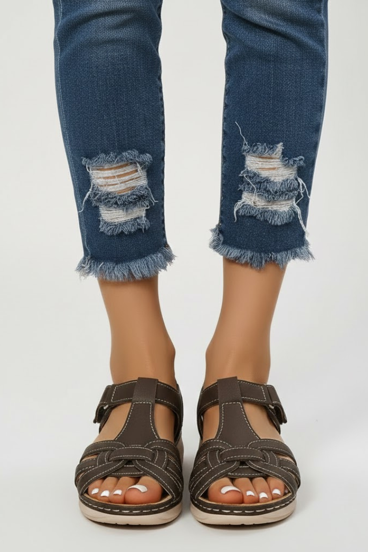 Women's Orthopedic Retro Buckle Strappy Sandals