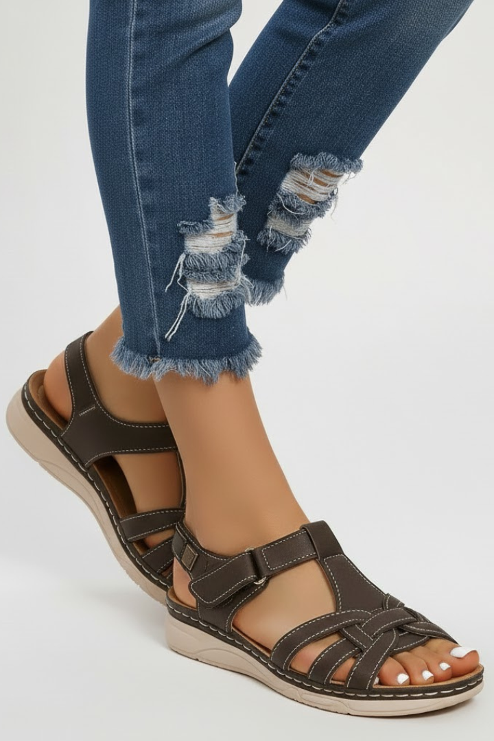 Women's Orthopedic Retro Buckle Strappy Sandals