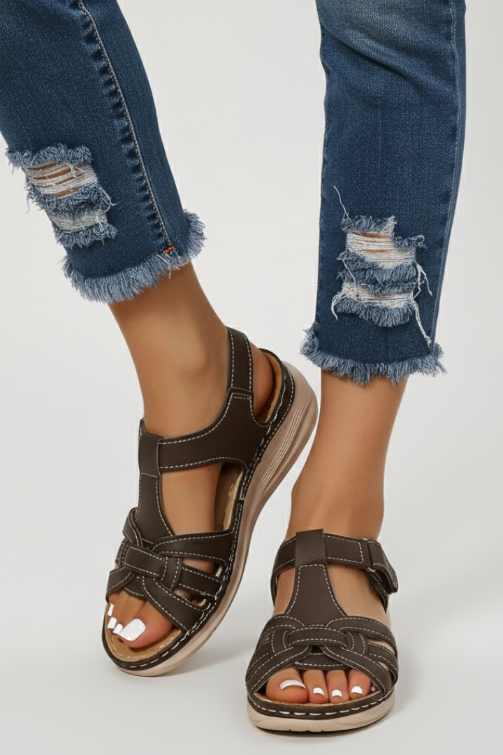 Women's Orthopedic Retro Buckle Strappy Sandals