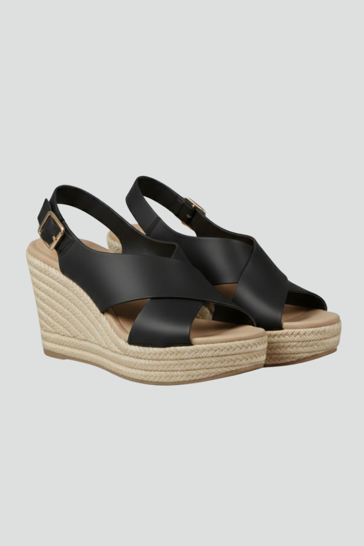 Women's Orthopedic Crossover Slingback Wedge Sandals