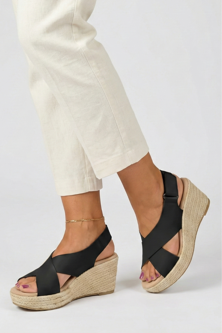 Women's Orthopedic Crossover Slingback Wedge Sandals