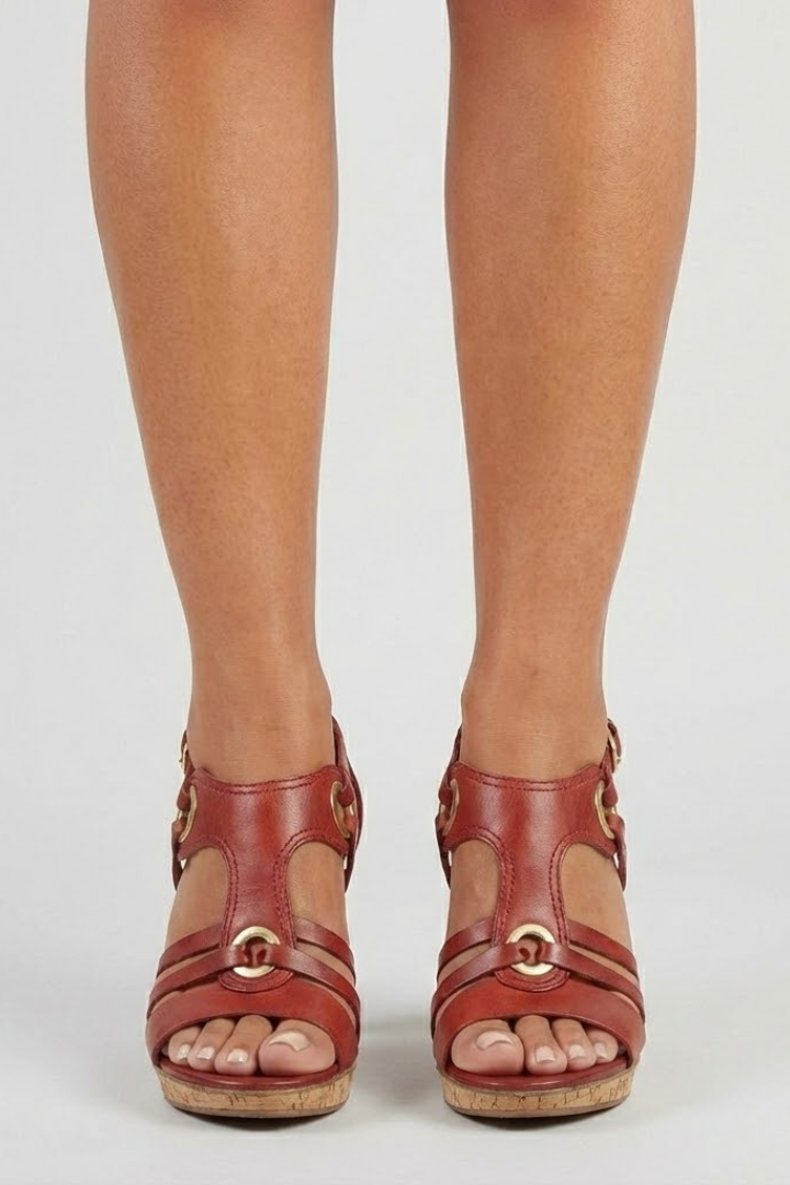 Women's Orthopedic Buckle Heeled Sandals