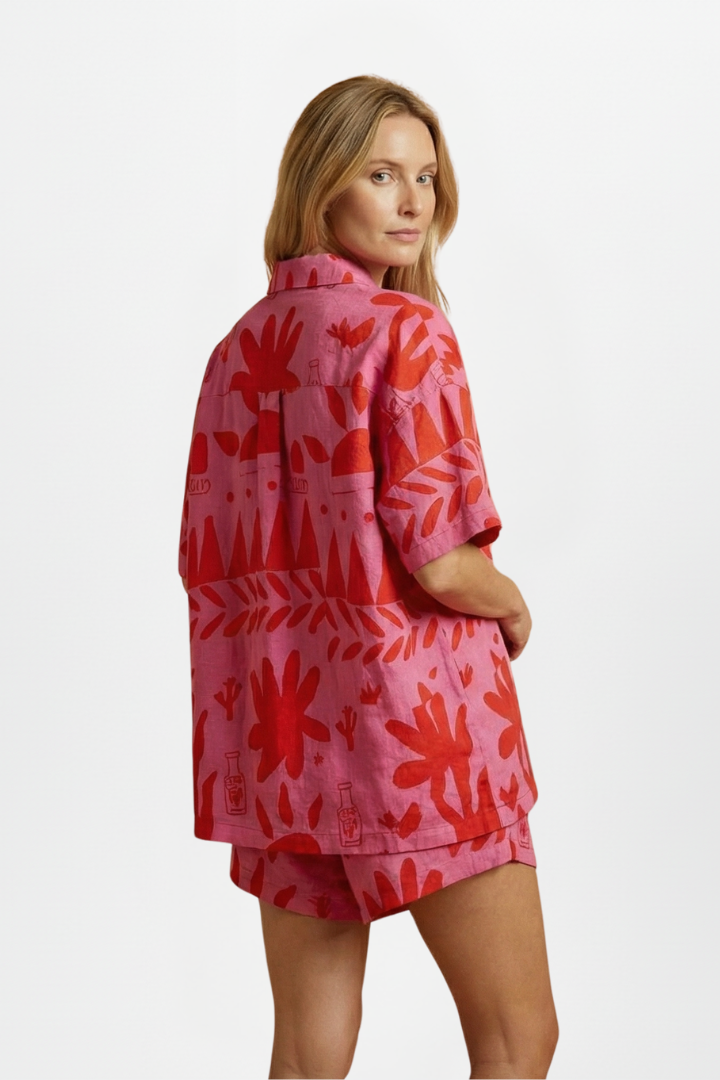 Women's Printed Two Piece Shorts Set