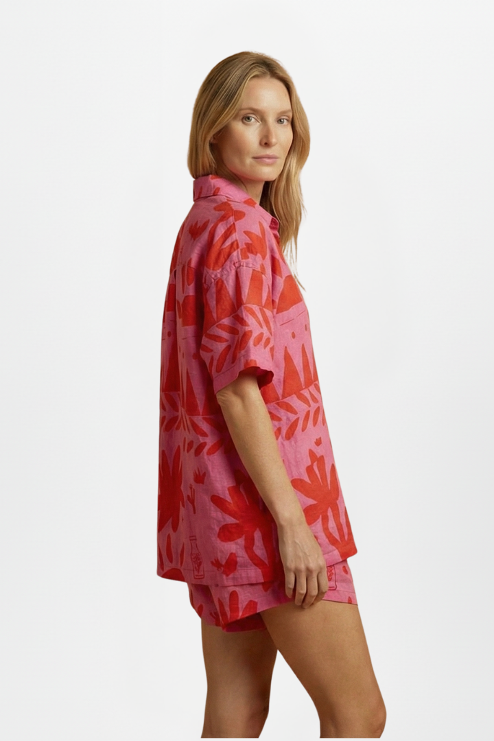 Women's Printed Two Piece Shorts Set