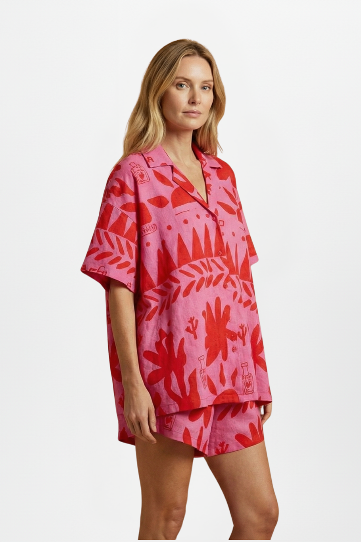 Women's Printed Two Piece Shorts Set