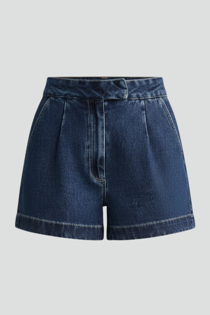Women's High Waist Shorts Rolled Hem