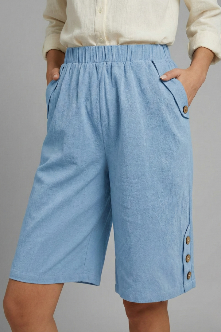 Women's Wide Leg Shorts Elastic Waist