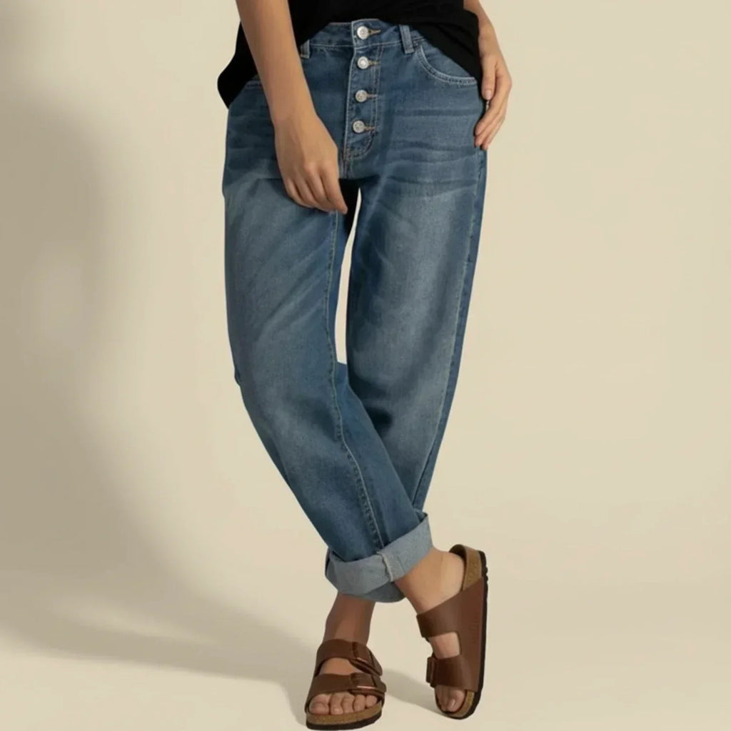 Women's High Waist Straight Leg Jeans