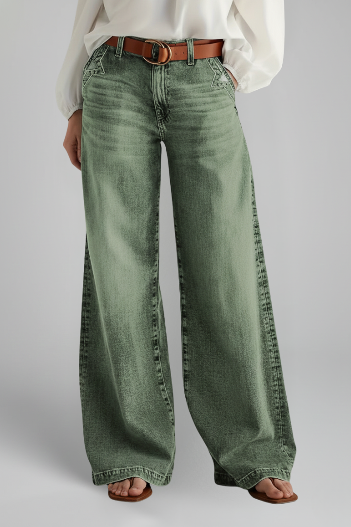 Women's Casual High Rise Wide Leg Jeans