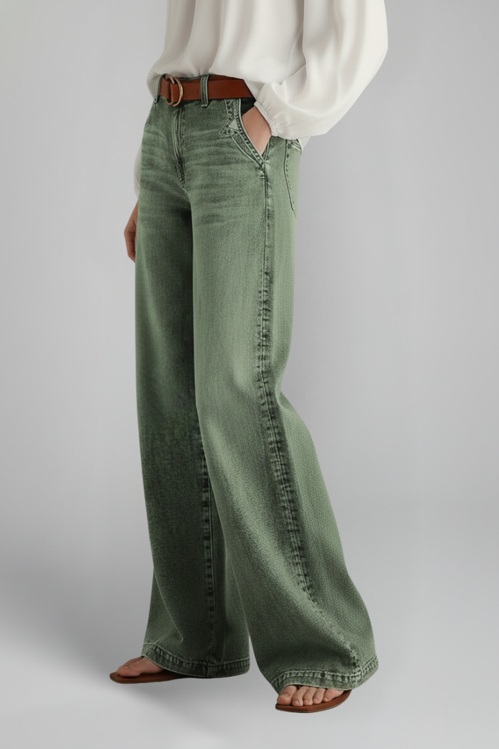 Women's Casual High Rise Wide Leg Jeans
