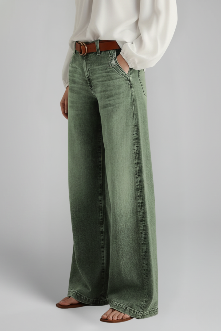 Women's Casual High Rise Wide Leg Jeans