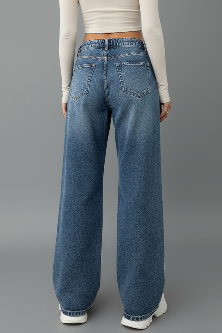 Women's Drawstring Wide Leg Jeans