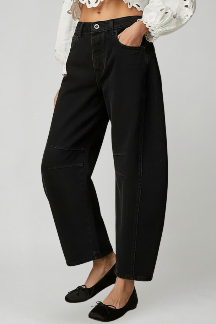 Women's High Waist Stretch Wide Leg Jeans