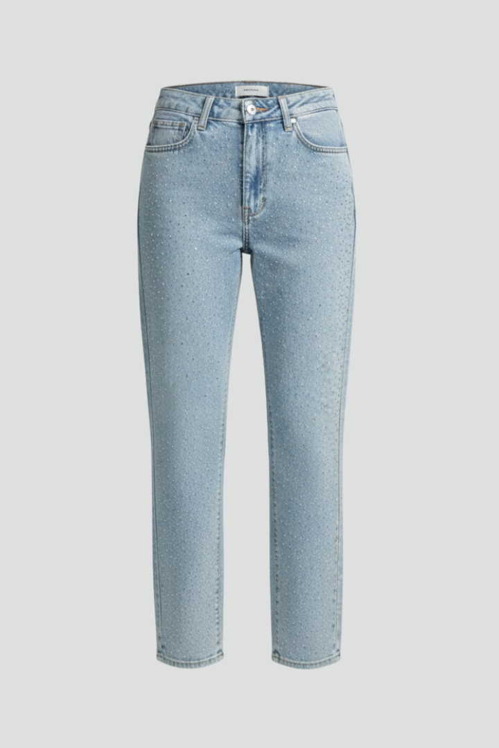 Women's High Waist Shimmer Straight Leg Jeans