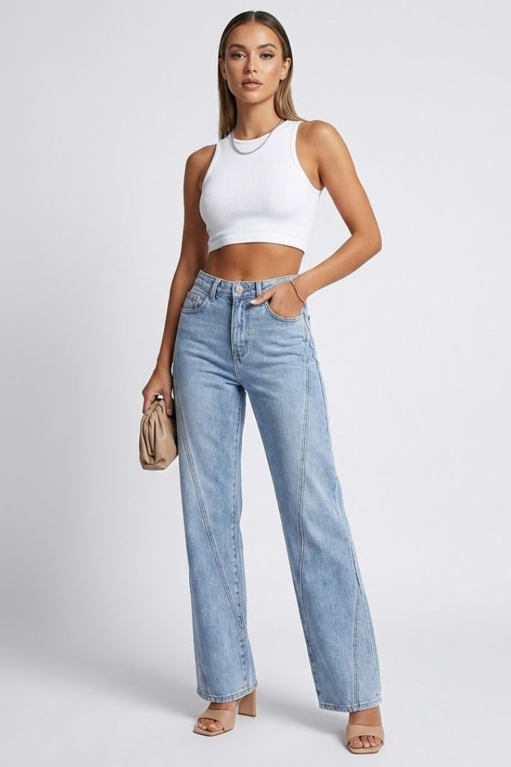 Women's Classic High Waist Straight Leg Jeans