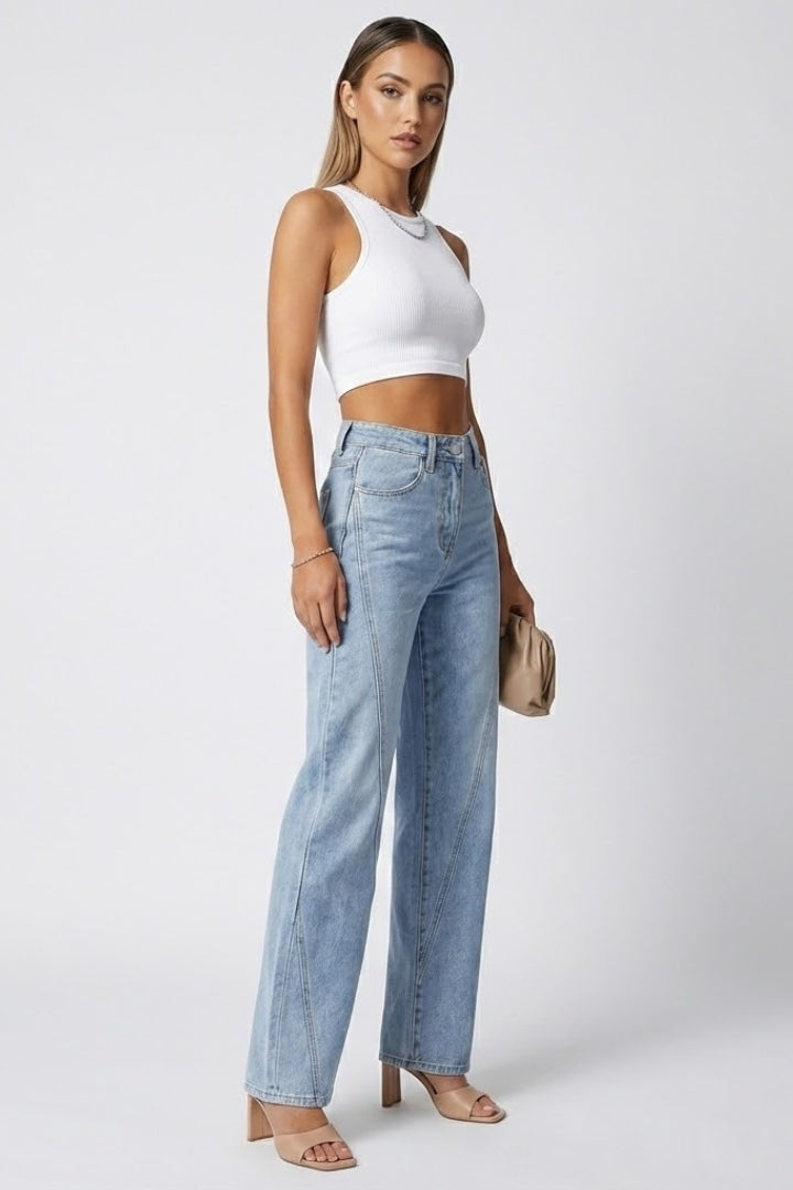 Women's Classic High Waist Straight Leg Jeans