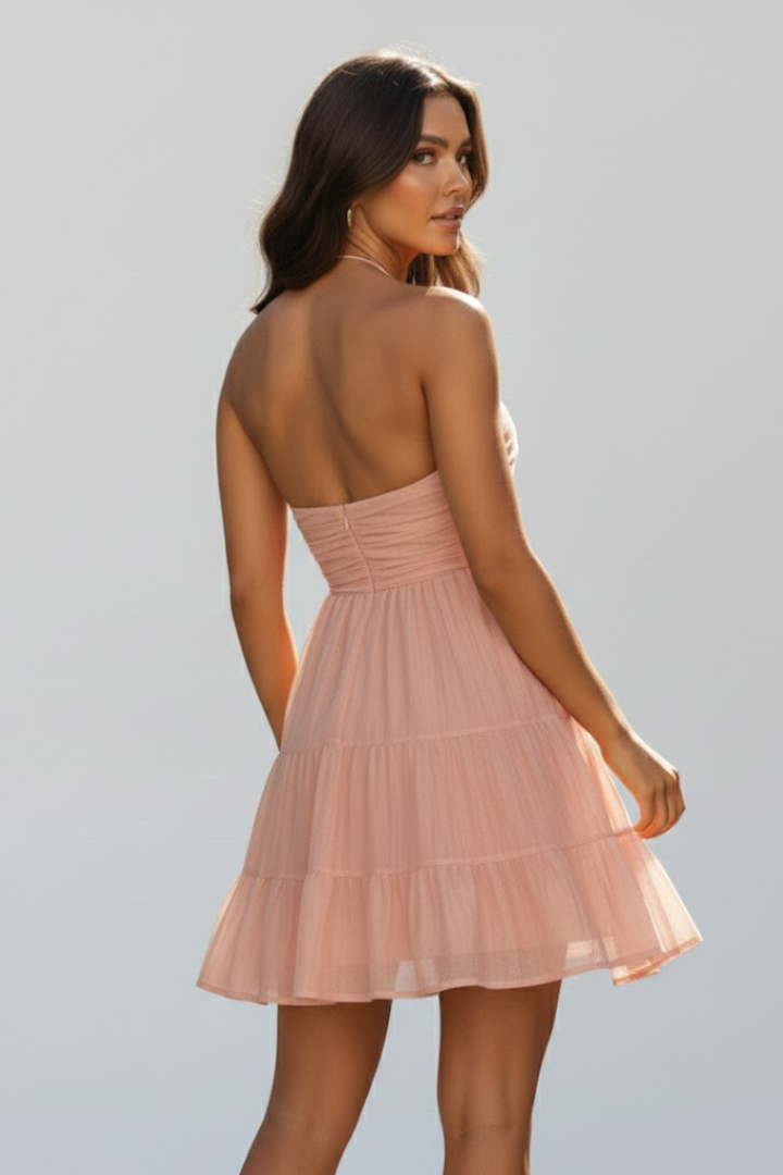 Women's Halter Tiered Mini Dress