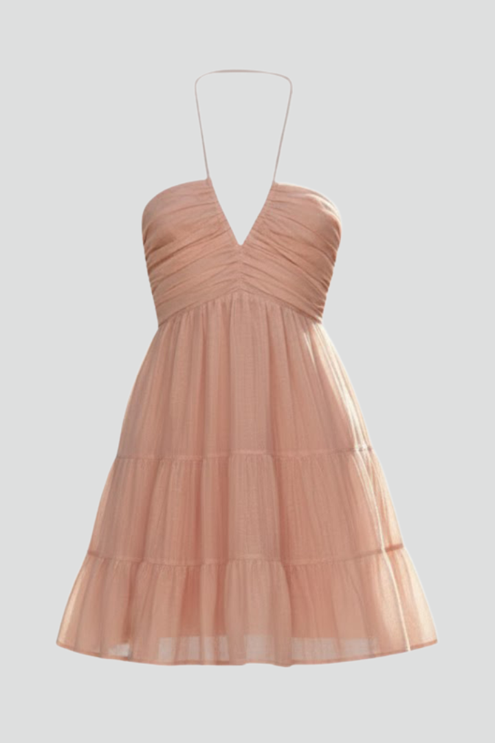 Women's Halter Tiered Mini Dress