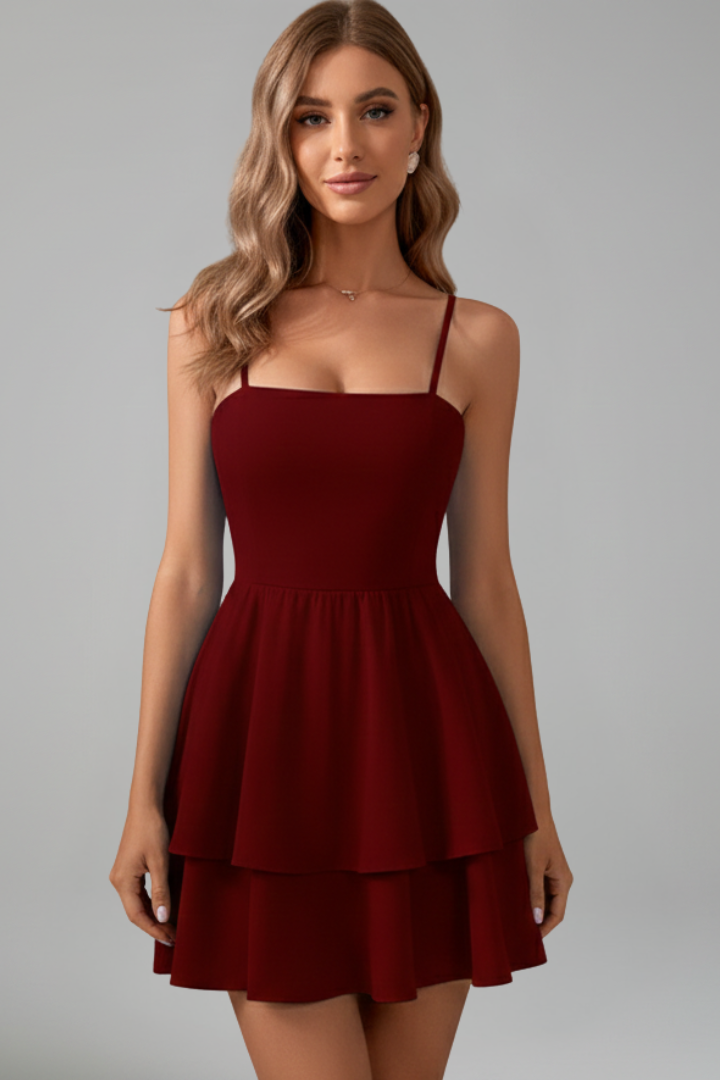 Women's Spaghetti Strap Flared Mini Dress