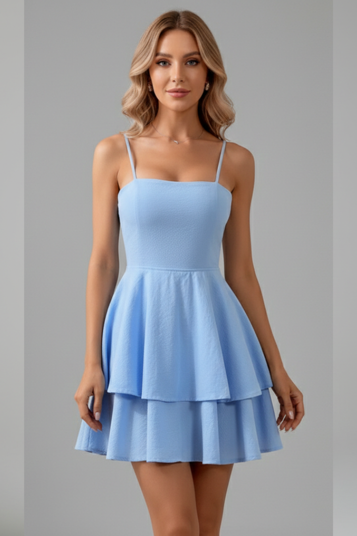 Women's Spaghetti Strap Flared Mini Dress