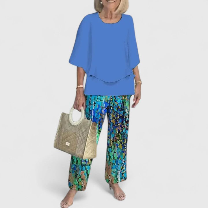 Women's Printed Two Piece Pants Set