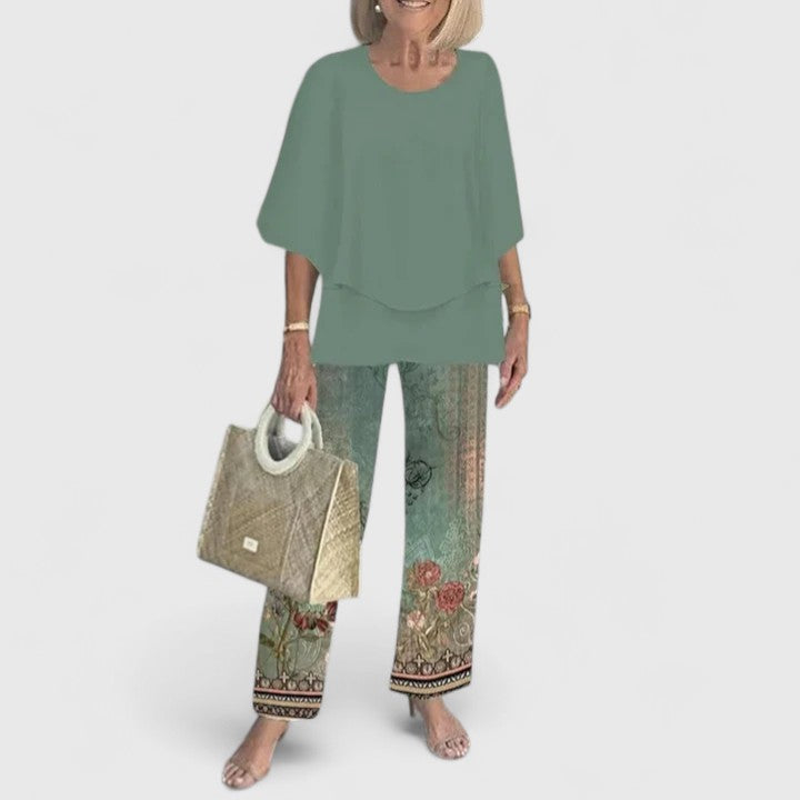 Women's Printed Two Piece Pants Set