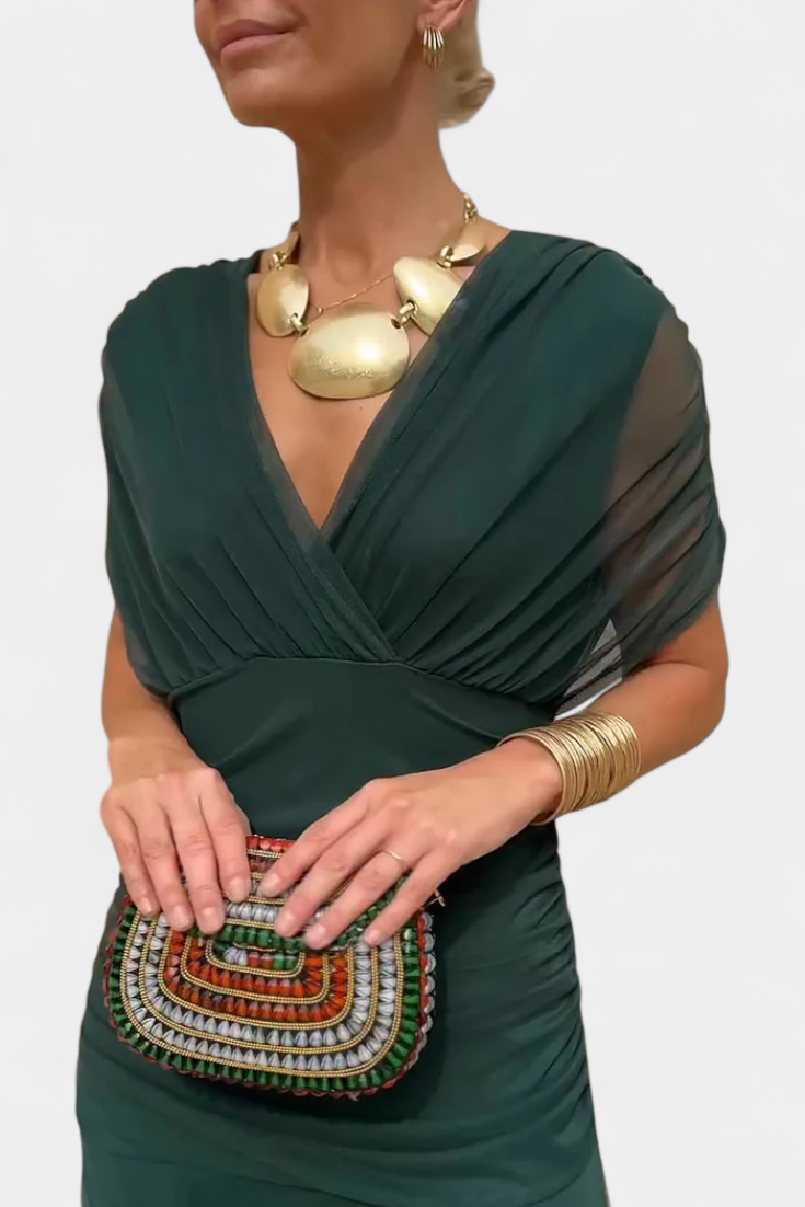 Women's Off-Shoulder Ruched Maxi Dress