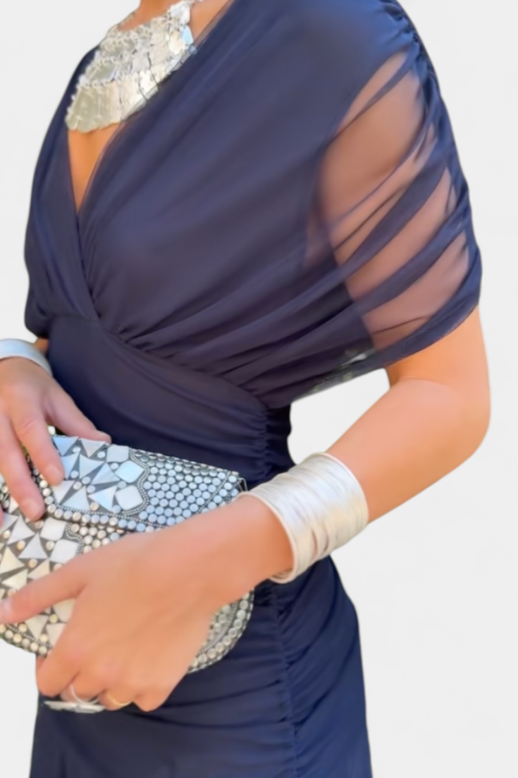 Women's Off-Shoulder Ruched Maxi Dress