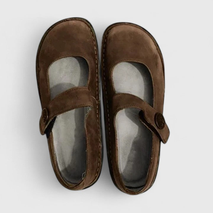 Women's Orthopedic Strap Detail Slip-On Flats