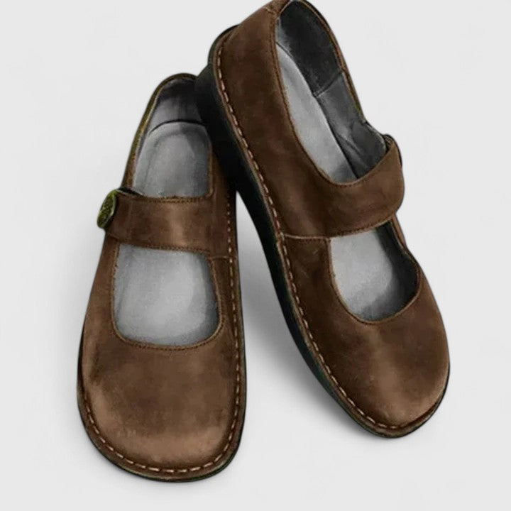 Women's Orthopedic Strap Detail Slip-On Flats